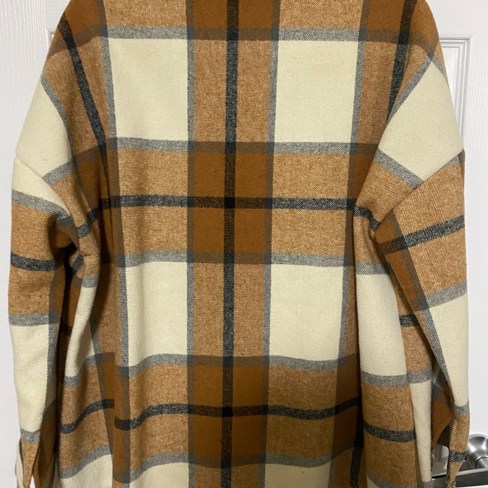 Plaid Button-Up Shacket - Picture 2 of 3